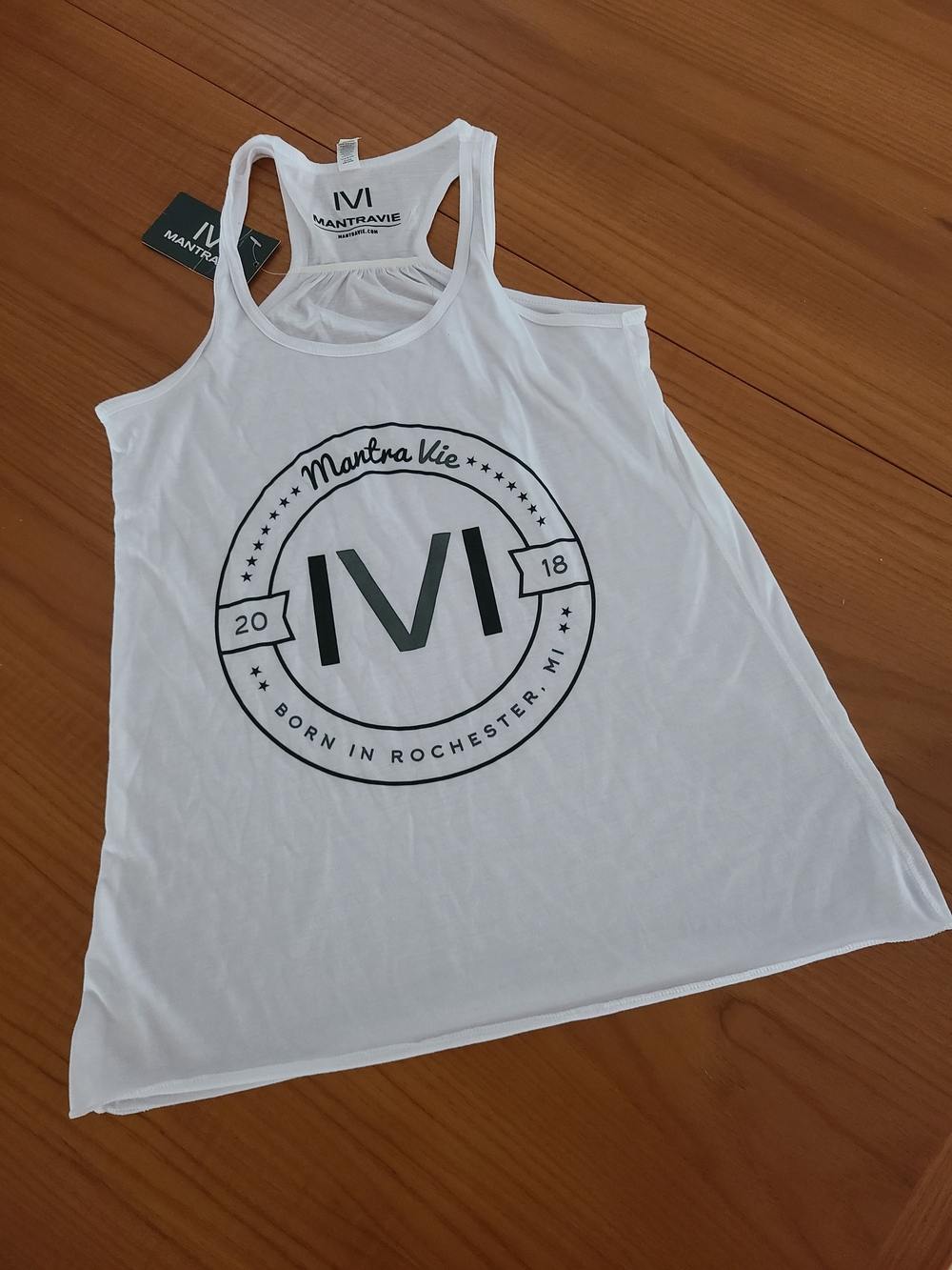 Women's White Logo Racerback Tank